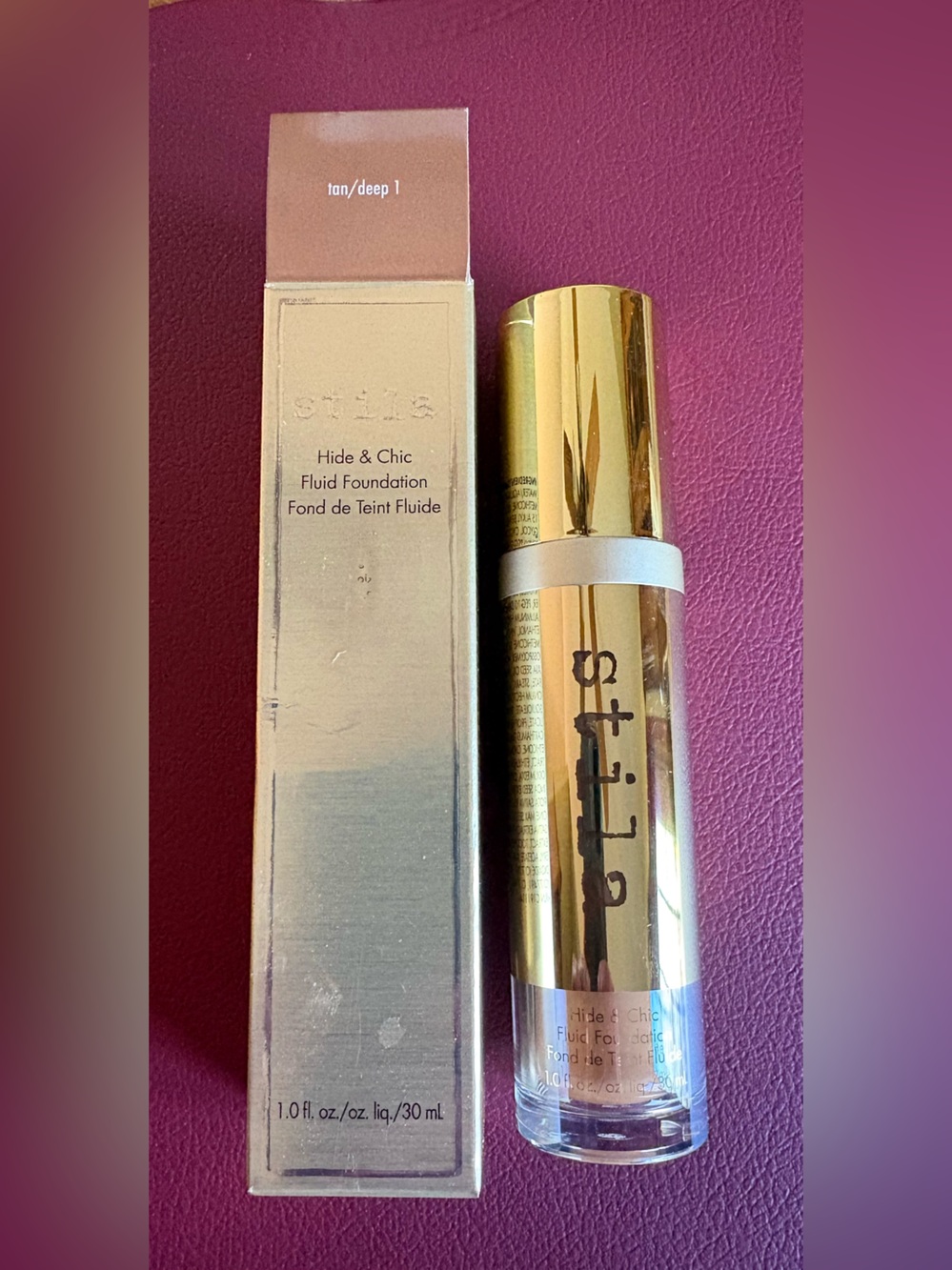 Stila Hide & Chic Fluid Foundation - Gold Bottle, Tan/Deep 1